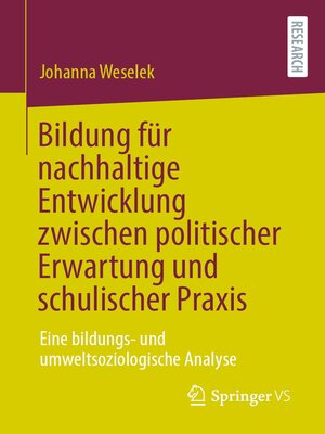 cover image of Bildung für nachhaltige Entwicklung zwischen politischer Erwartung und schulischer Praxis
